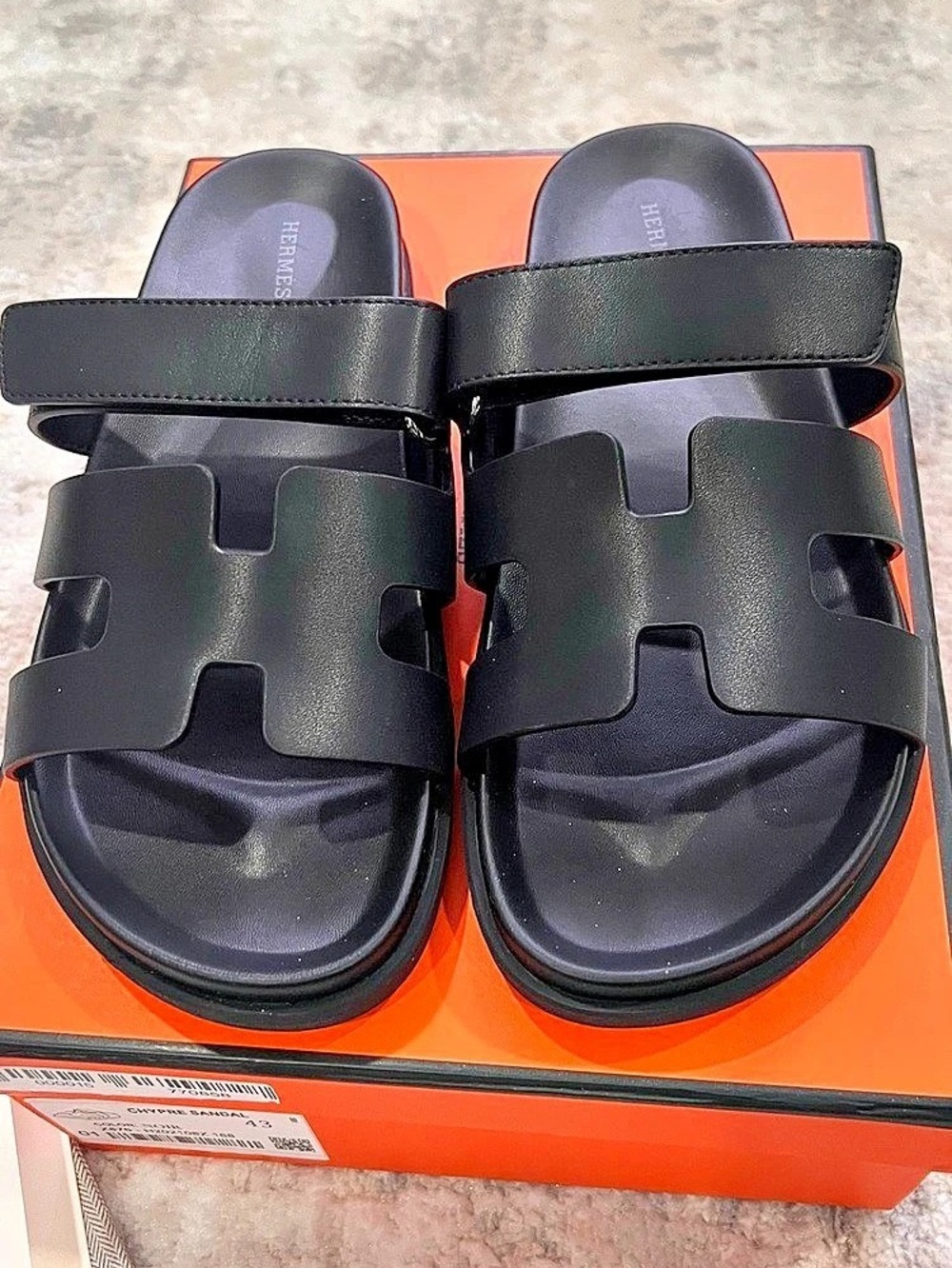 Hermes Chypre Sandal Black Sandals EU 43